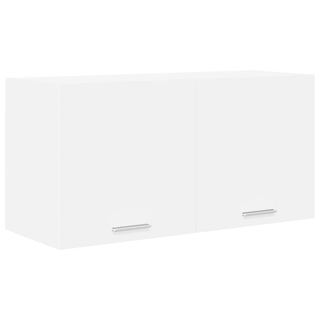 White colour - Elegant Cabinet Riga White Engineered Wood - Space-Saving