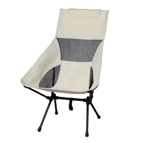 Elegant Camping Chair Folding Outdoor Large Beige  Foldable Function