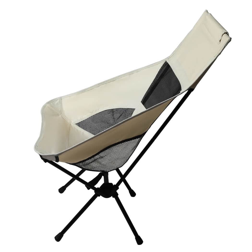 Elegant Camping Chair Folding Outdoor Large Beige  Foldable Function