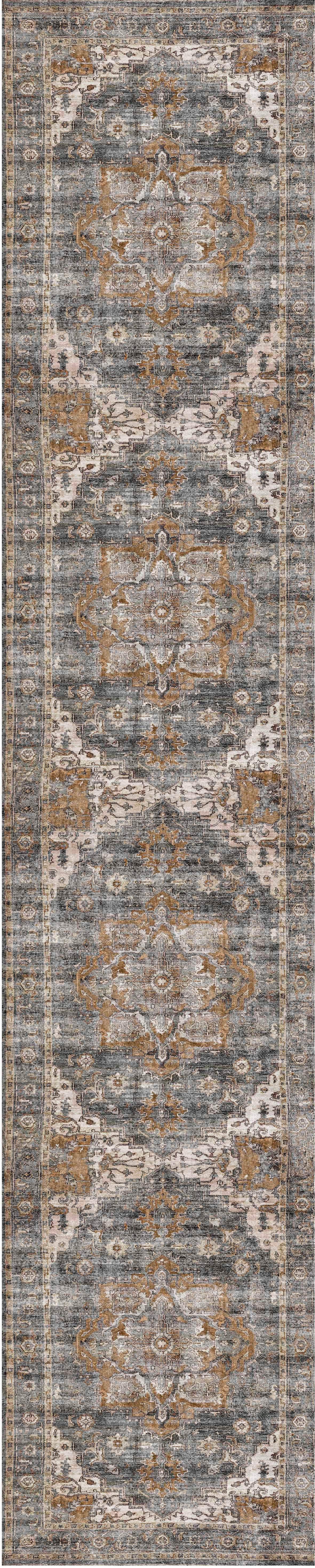 Elegant Cezanne Rabbit Grey-Gold Rug - 80x400
