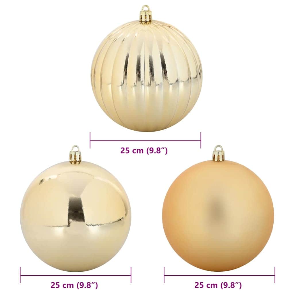 Elegant Christmas Bauble Set 3 pcs Gold - High Quality Build