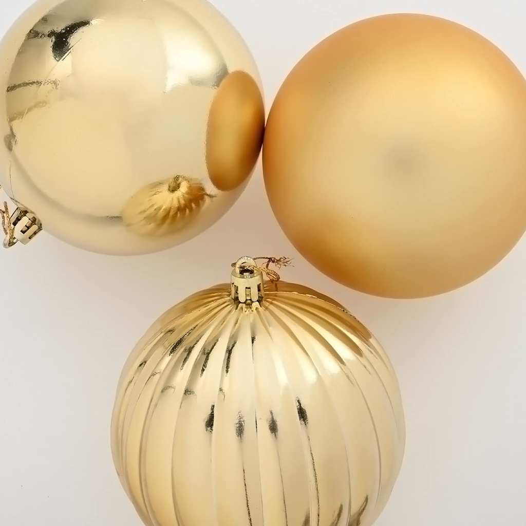 Elegant Christmas Bauble Set 3 pcs Gold - High Quality Build