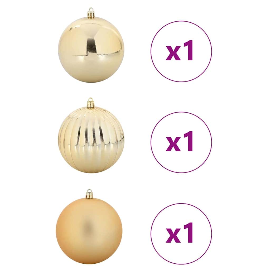 Elegant Christmas Bauble Set 3 pcs Gold - High Quality Build