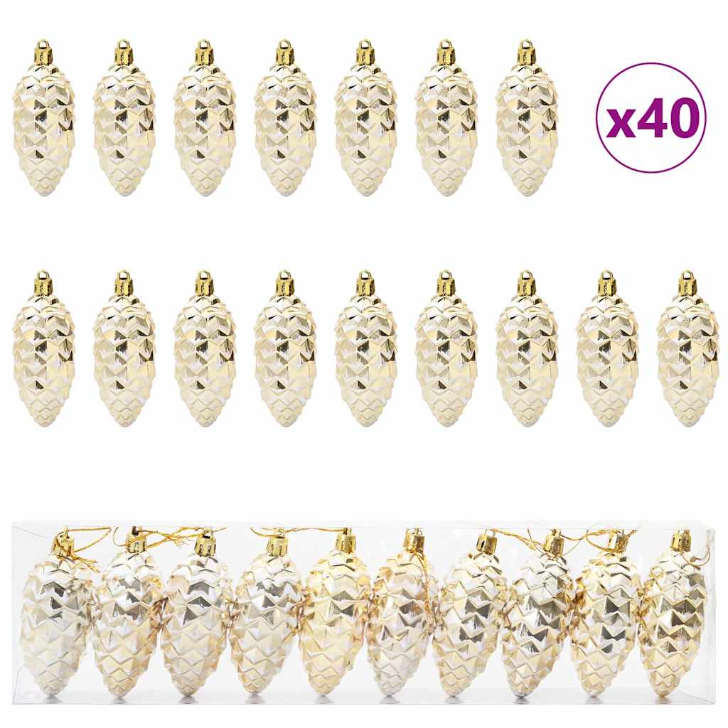Elegant Christmas Pine Cone Ball 40 pcs Gold - Durable Construction