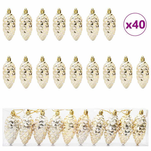 Elegant Christmas Pine Cone Ball 40 pcs Gold - Durable Construction
