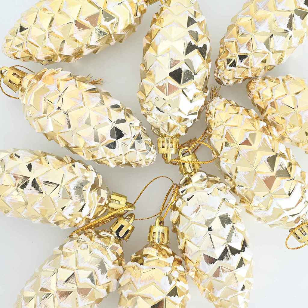 Elegant Christmas Pine Cone Ball 40 pcs Gold - Durable Construction