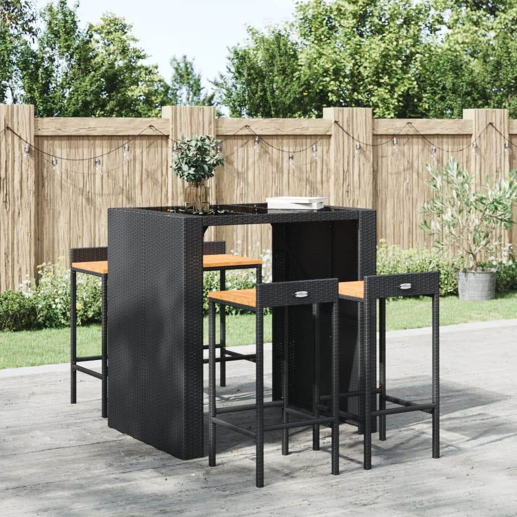 Elegant Duo: Poly Stools (Set of 4)Black/Grey