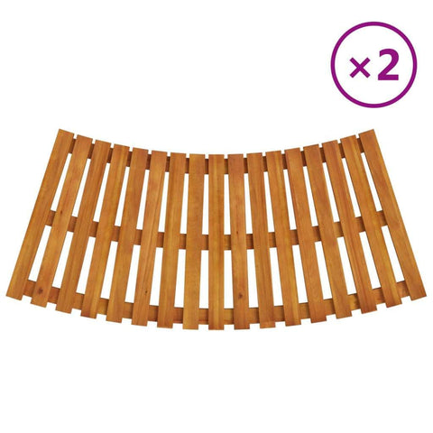 Elegant Entry: Set of 2 Solid Wood Acacia Spa Steps