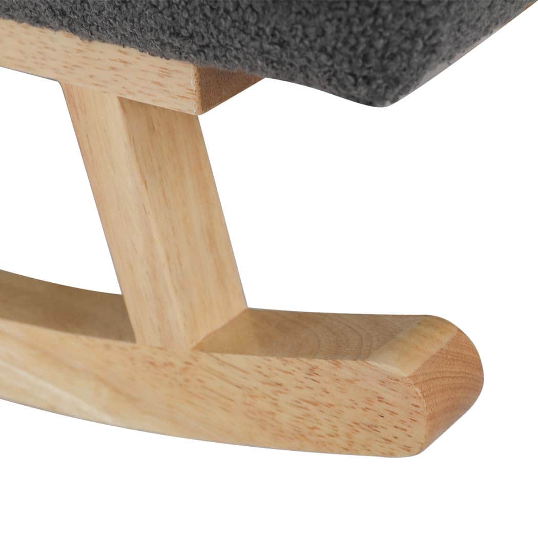 Elegant Fleece Rocking Chair with footstool  Space-Saving Design