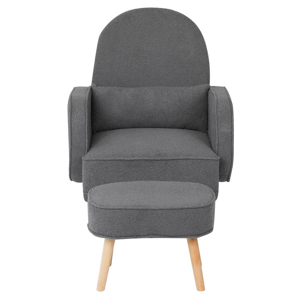 Elegant Fleece Rocking Chair with footstool  Space-Saving Design