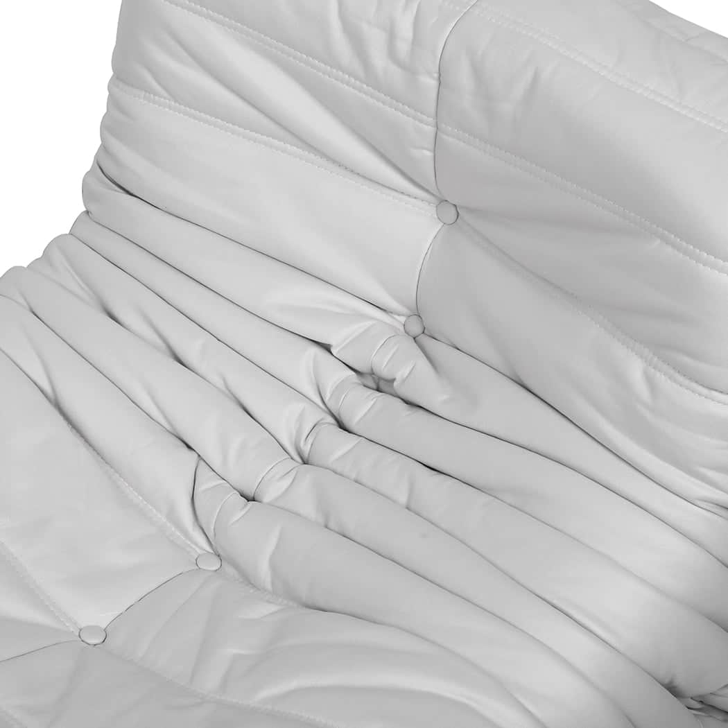 Elegant Floor Chair Caterpillar Sofa Grey  Wood Finish Classic