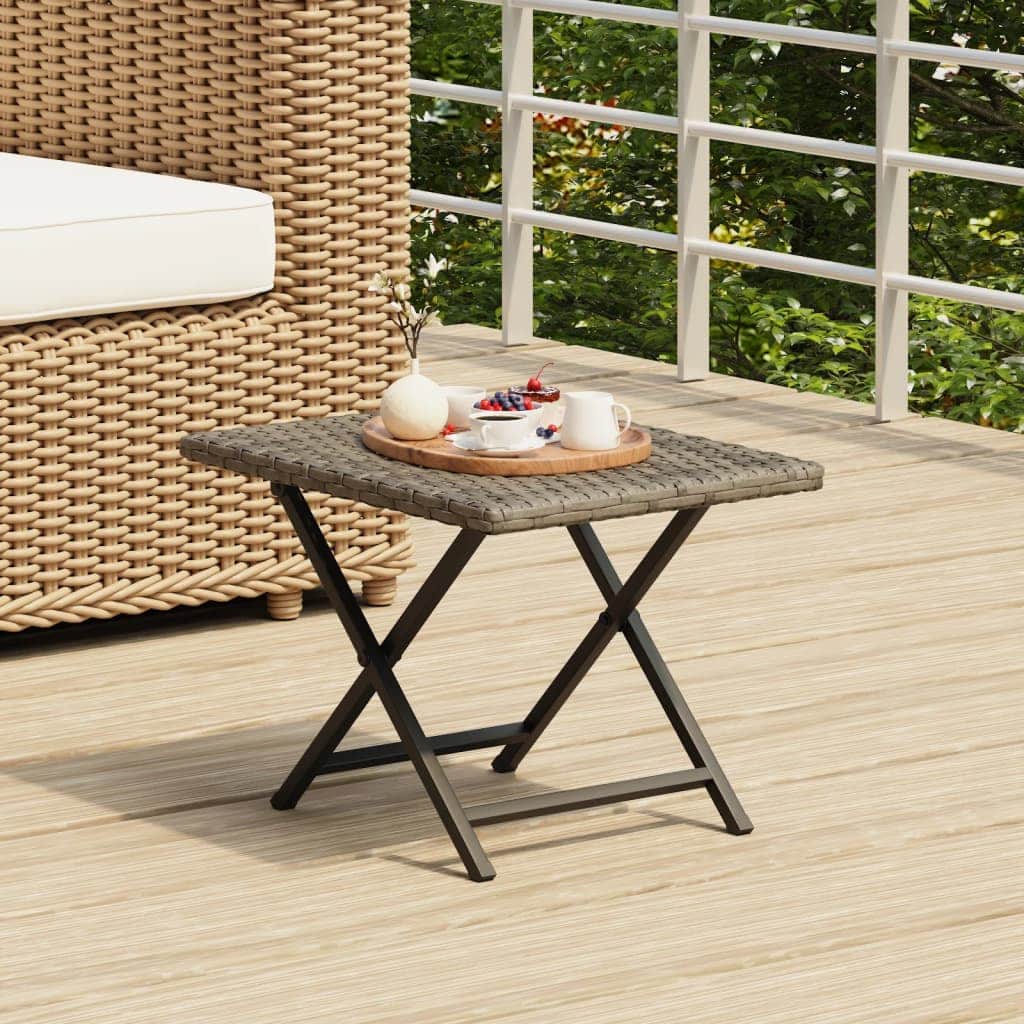 Elegant Folding Table Grey 45x35x32 cm Living Space Upgrade Garden Leisure