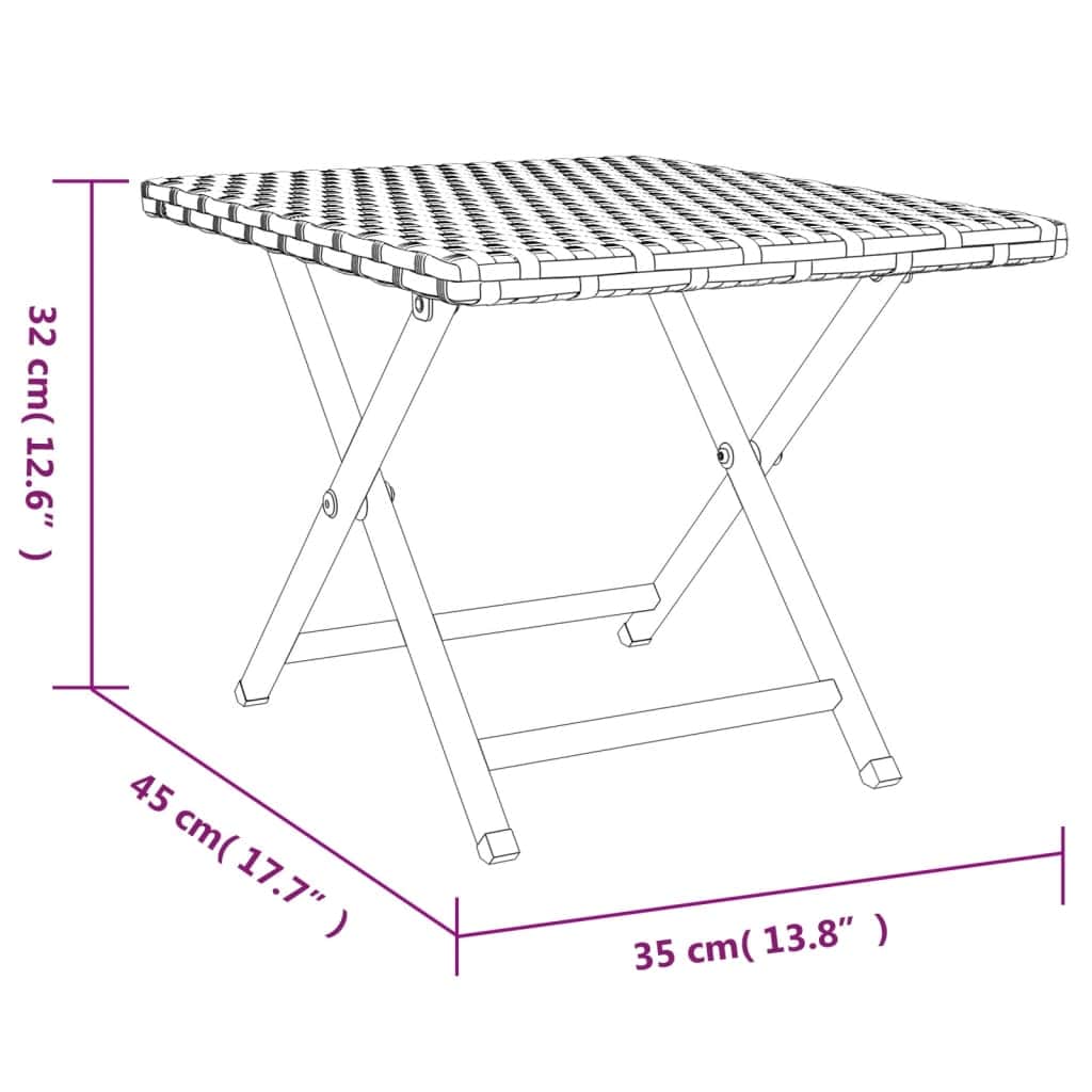 Elegant Folding Table Grey 45x35x32 cm Living Space Upgrade Garden Leisure