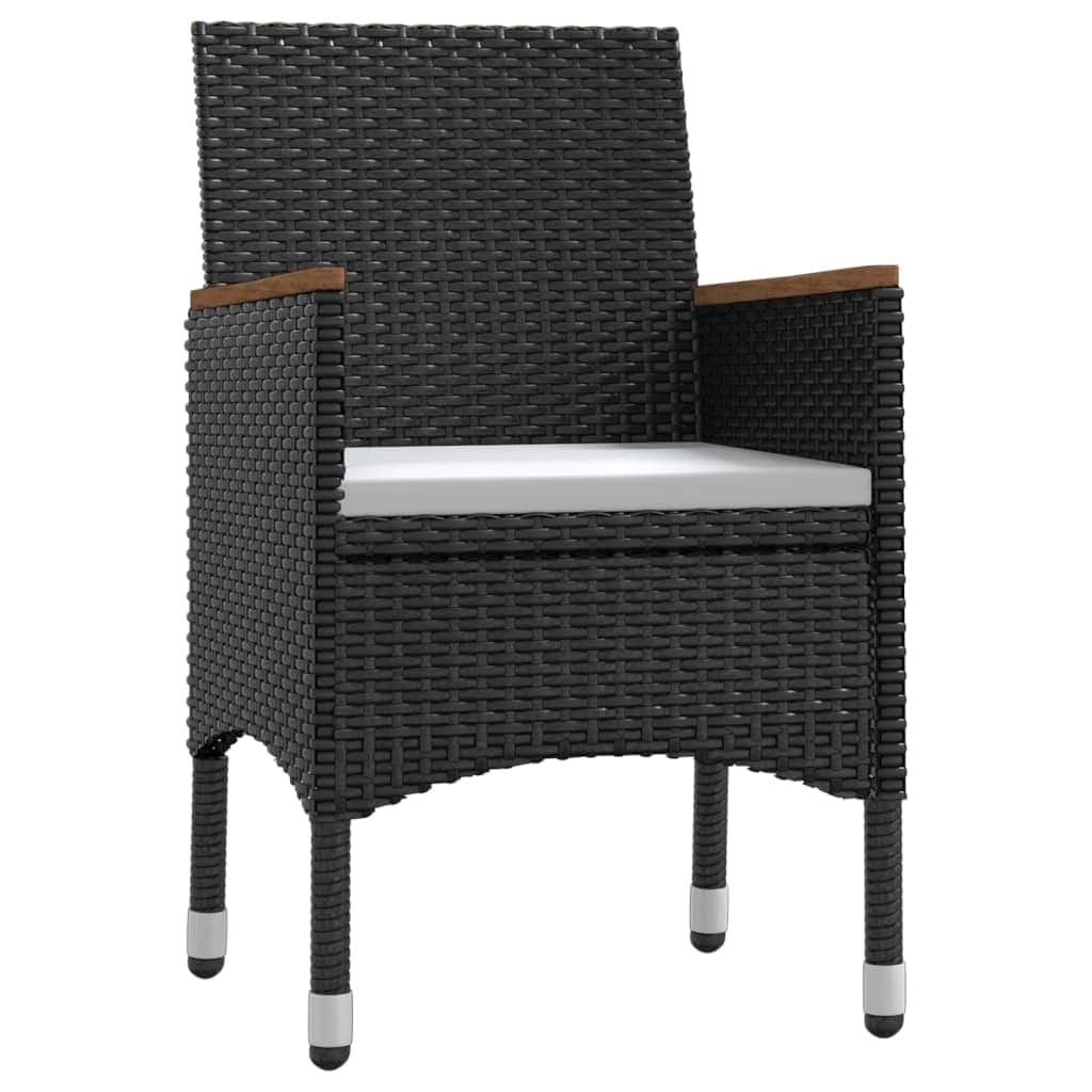Elegant Fresco Dining: 9-Piece Garden Dining Set in Stylish Black with Cushions