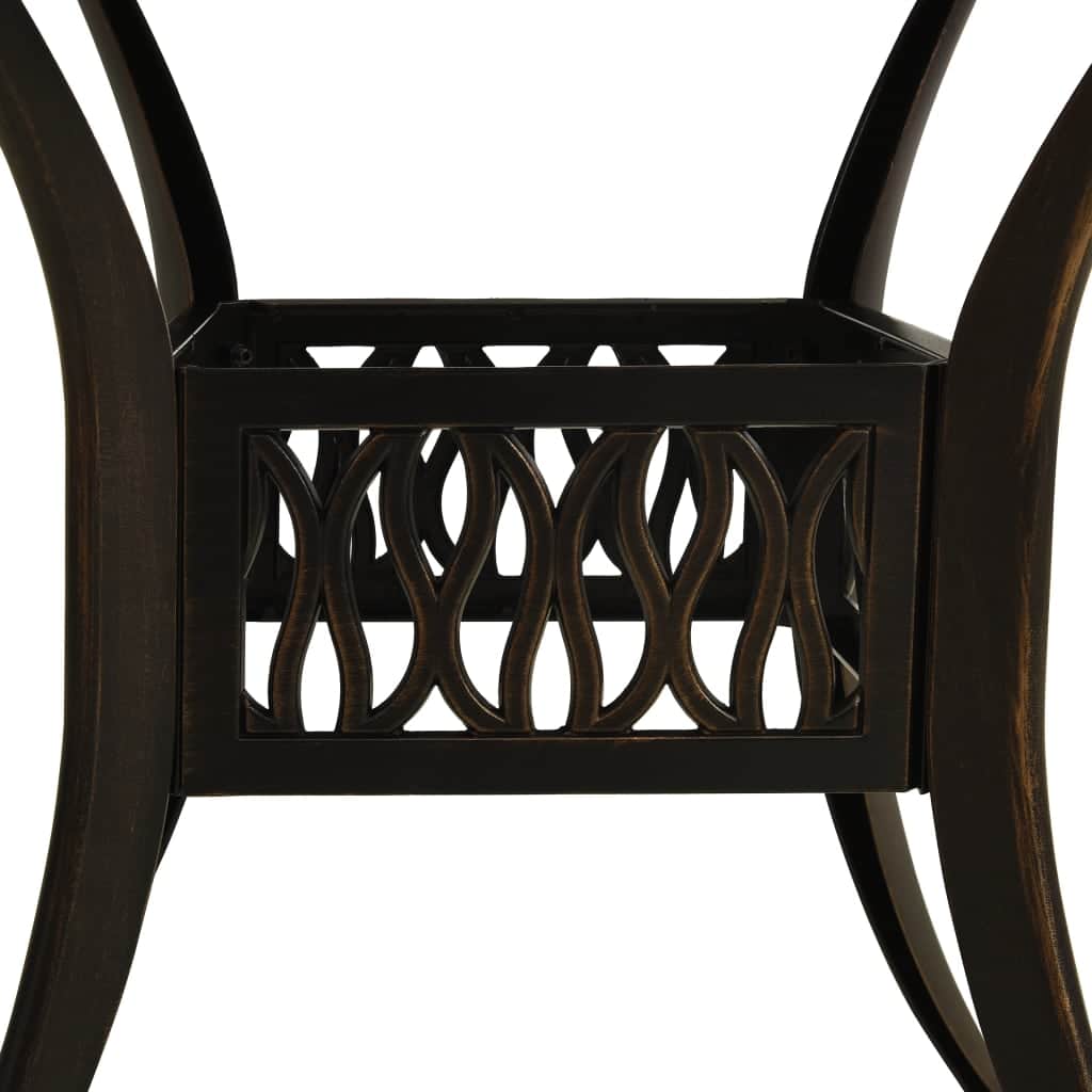 Elegant Garden Table Bronze 90x90x74 cm Home Use Urban Style
