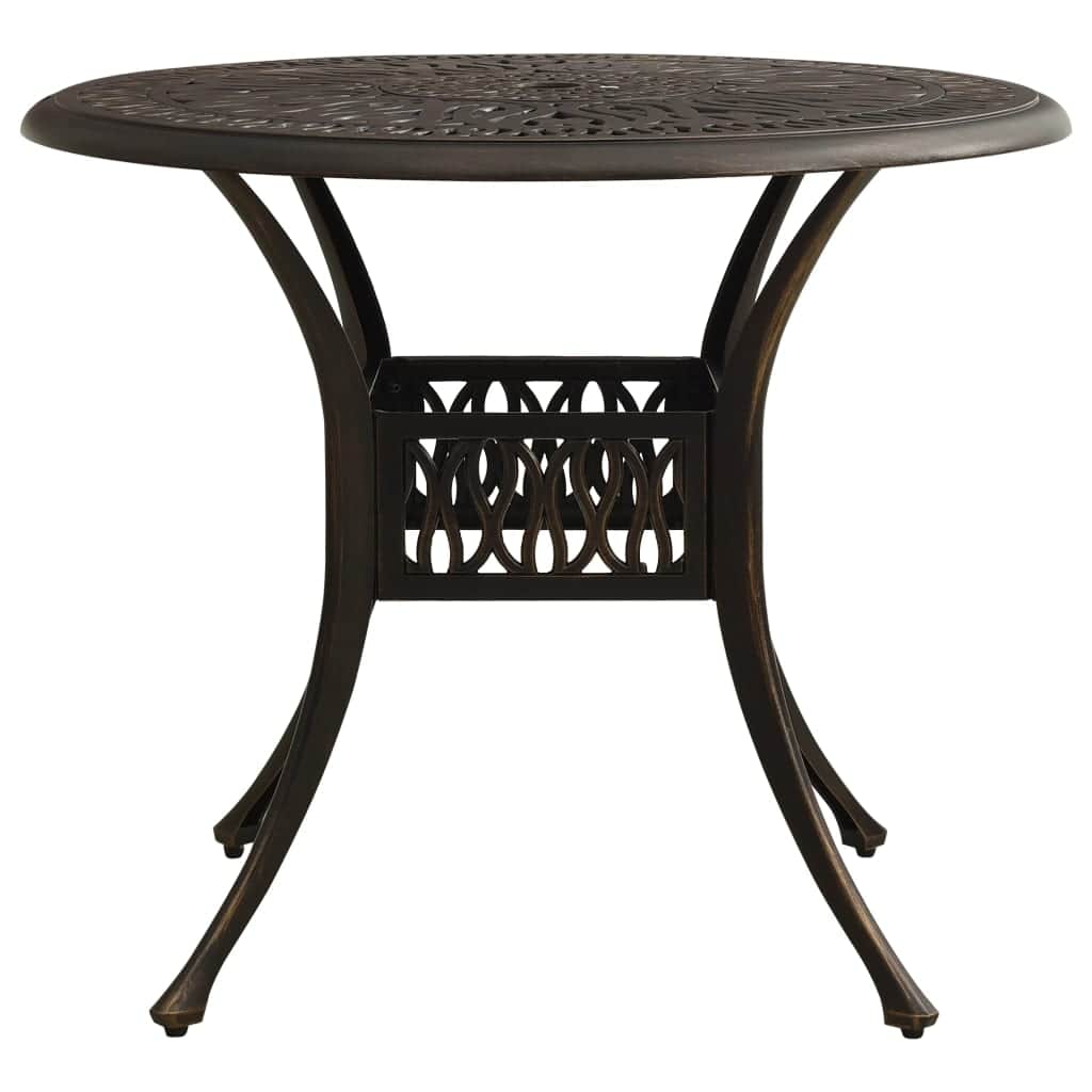 Elegant Garden Table Bronze 90x90x74 cm Home Use Urban Style