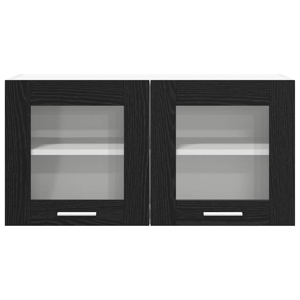 Elegant Hanging Cabinet Riga Black Oak and White - Space-Saving, 2vty