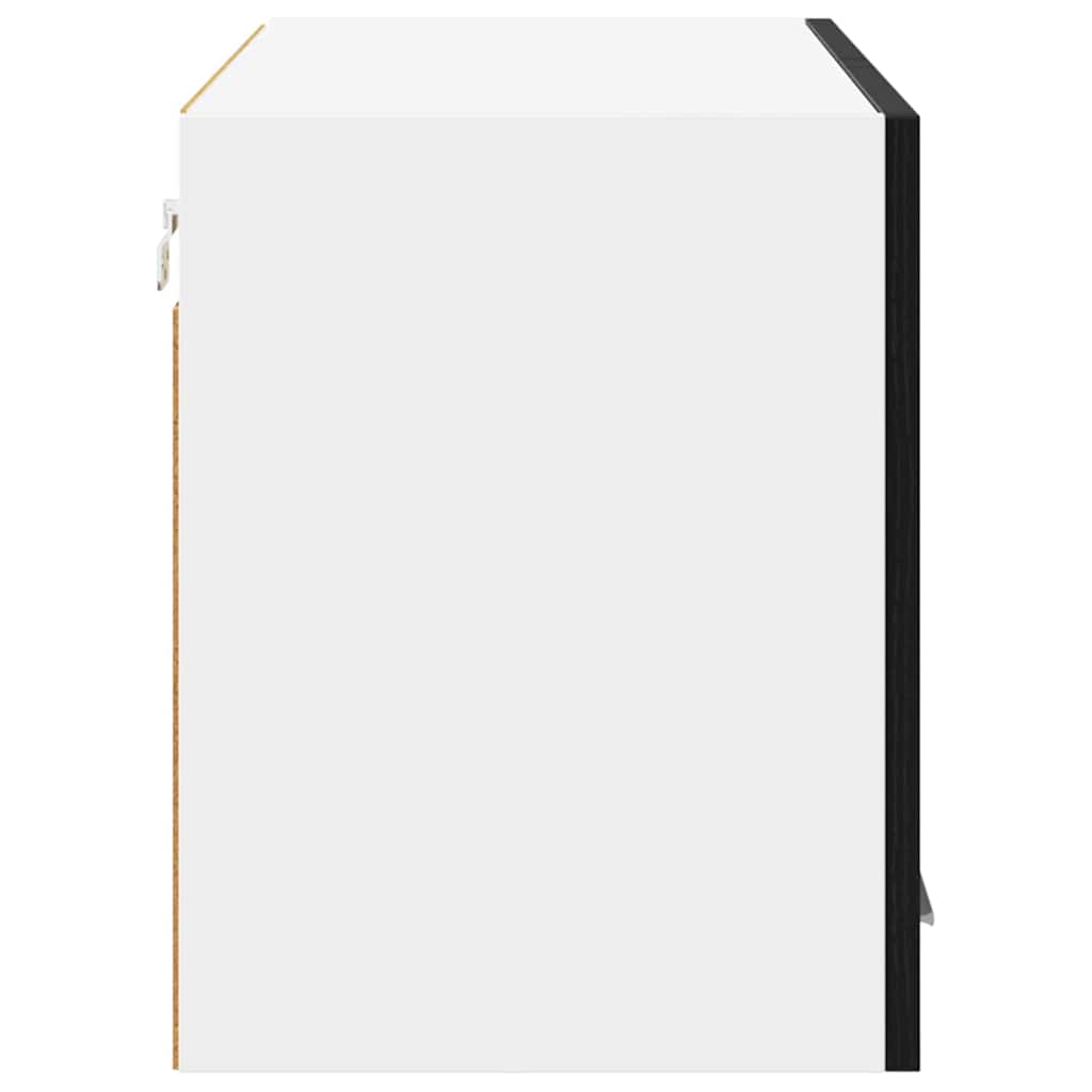 Elegant Hanging Cabinet Riga Black Oak and White - Space-Saving, Black colour