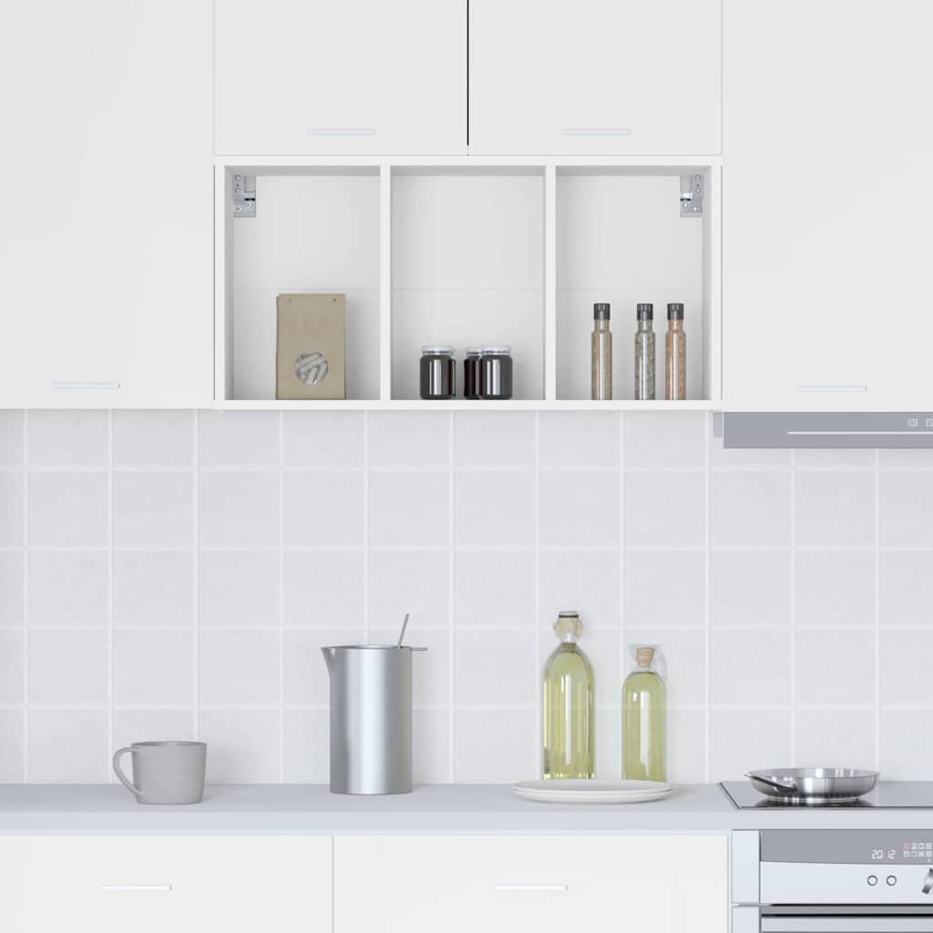 Elegant Hanging Cabinet Riga White Engineered Wood - Sleek Modern