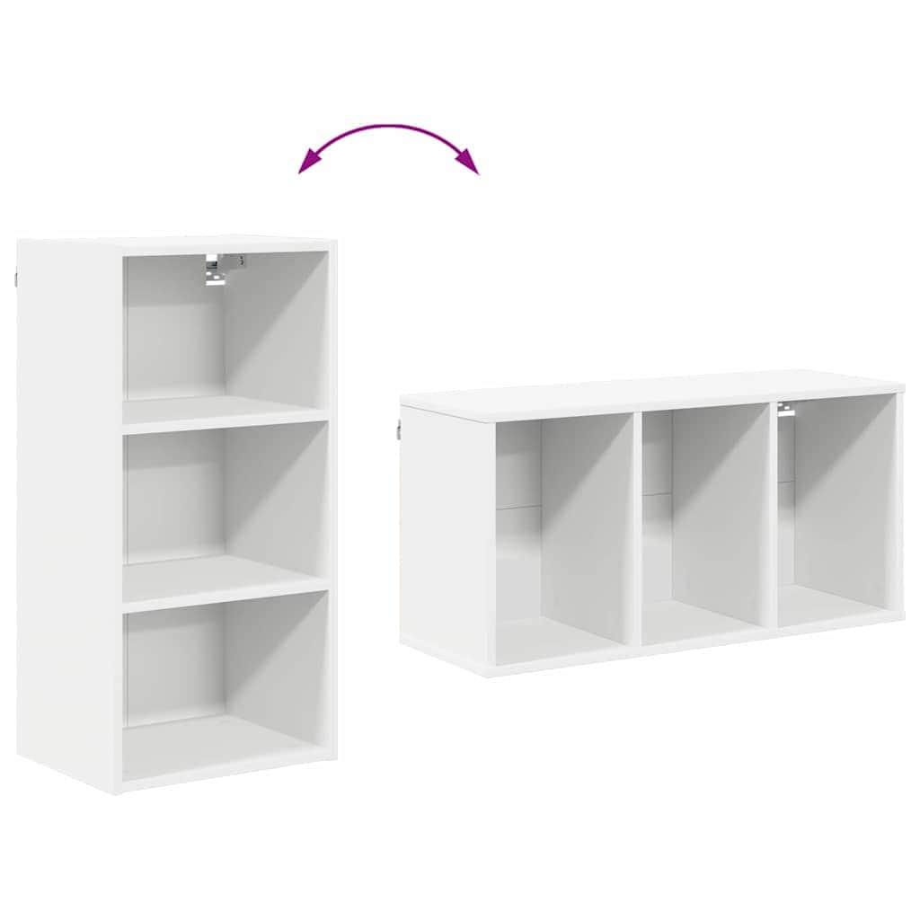 Elegant Hanging Cabinet Riga White Engineered Wood - Sleek Modern, Wood finish