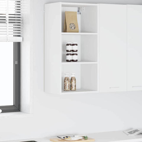 Elegant Hanging Cabinet Riga White Engineered Wood - Sleek Modern