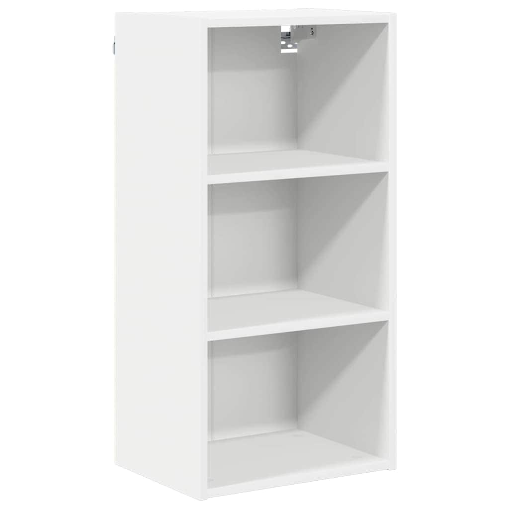 White colour - Elegant Hanging Cabinet Riga White Engineered Wood - Sleek Modern