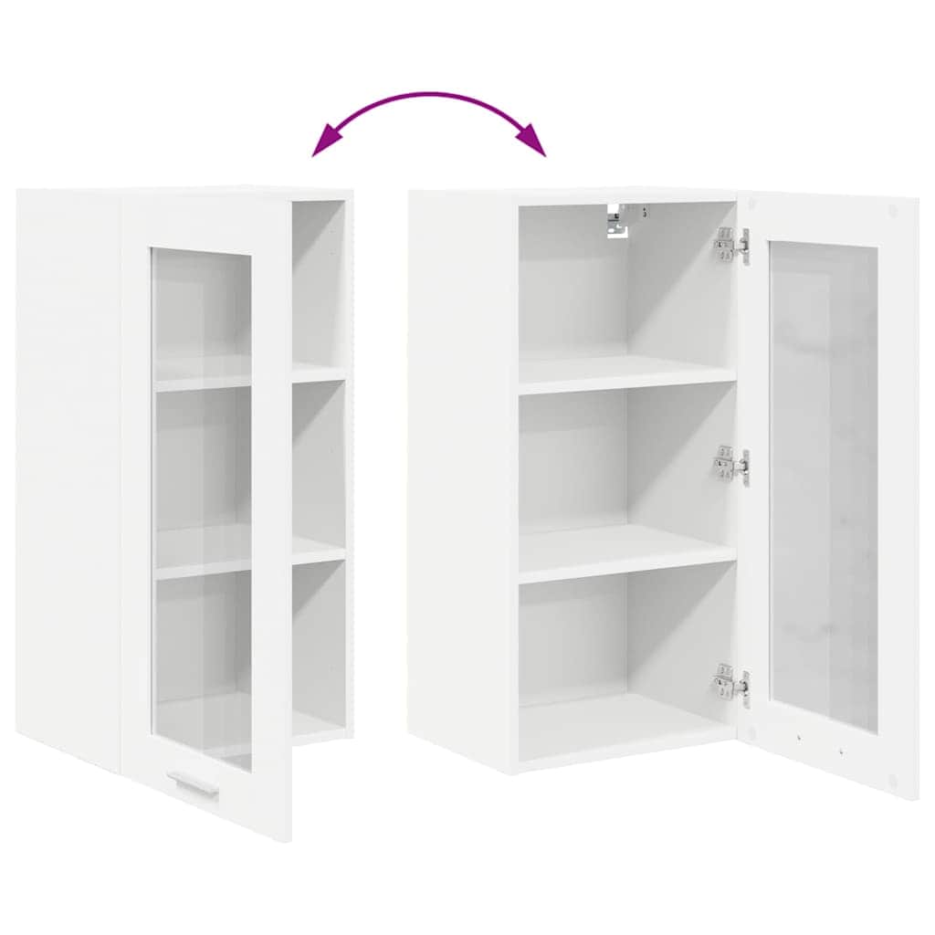 Elegant Hanging Cabinet Riga White Engineered Wood - Soft Upholstery with 2vty