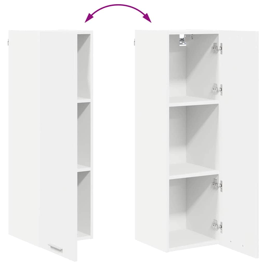 Elegant Hanging Cabinet Riga White Engineered Wood - Space-Saving