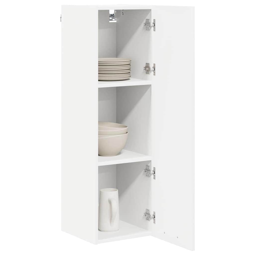 Elegant Hanging Cabinet Riga White Engineered Wood - Space-Saving | Wood finish
