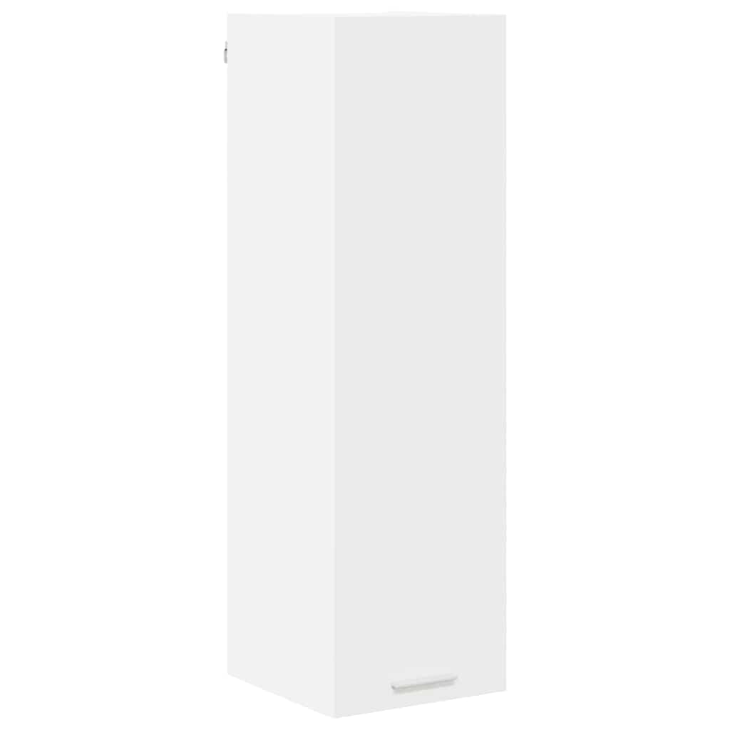 White colour - Elegant Hanging Cabinet Riga White Engineered Wood - Space-Saving