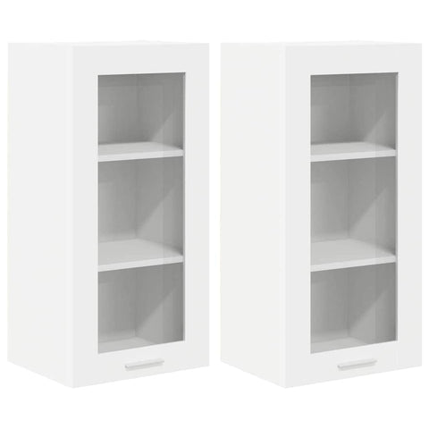 Elegant Hanging Cabinet with Shelf Riga 2 pcs White - Soft