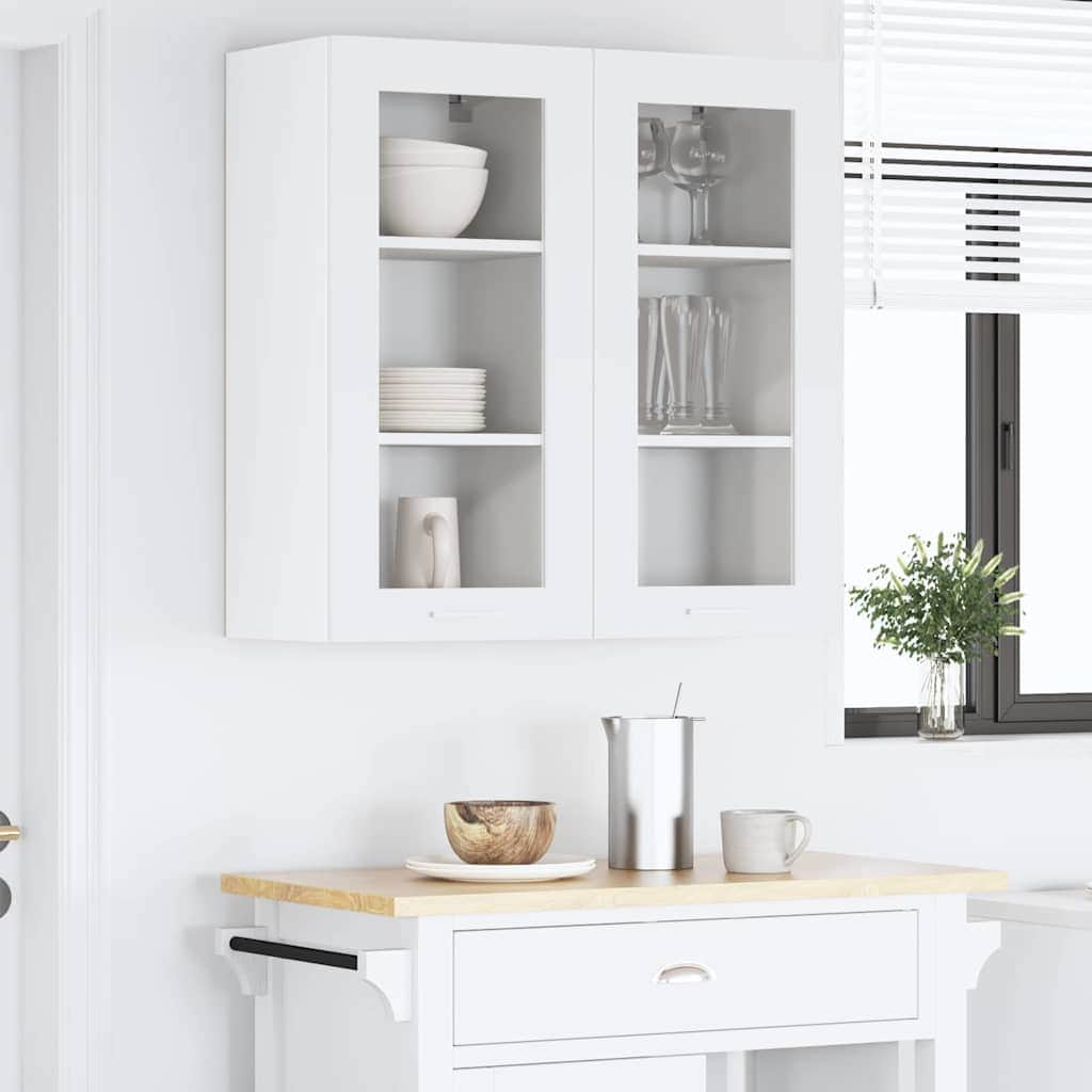 Elegant Hanging Cabinet with Shelf Riga 2 pcs White - Soft