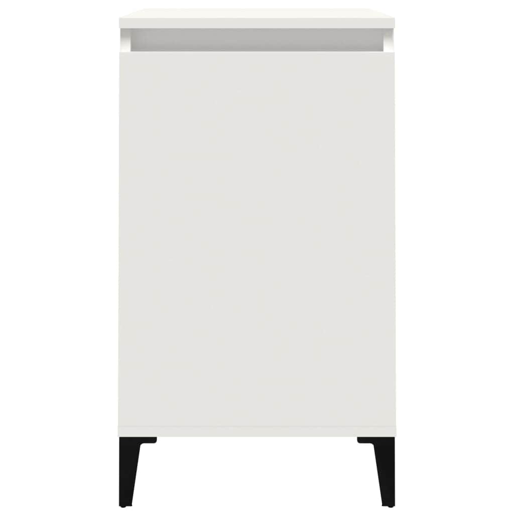 Elegant Haven: White Engineered Wood Bedside Cabinet