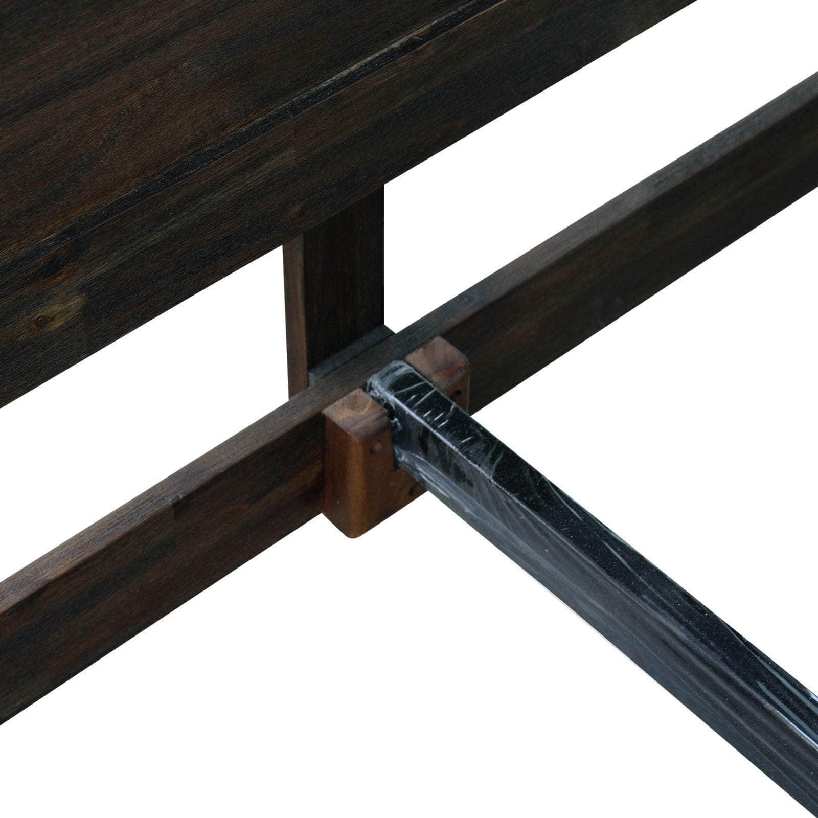 Elegant King Bed Frame in Solid Acacia Wood - Chocolate