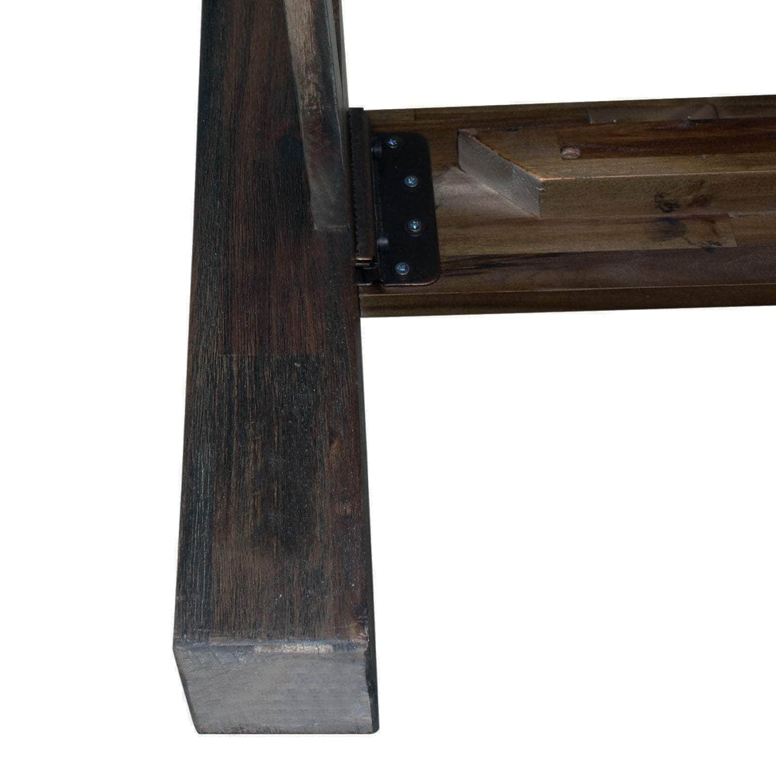 Elegant King Bed Frame in Solid Acacia Wood - Chocolate