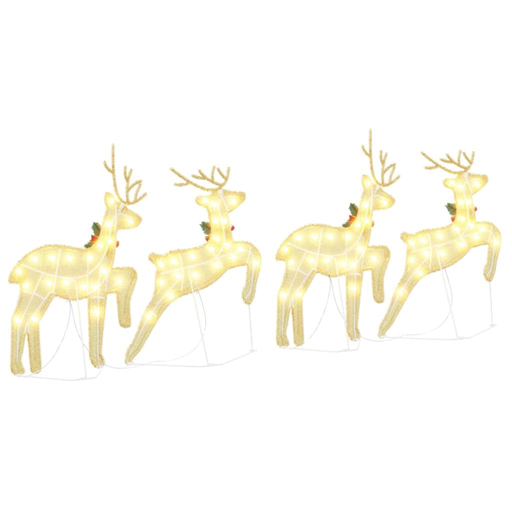 Elegant LED Reindeers 4 pcs Gold Fabric - Home Dacor Essential | 3vty