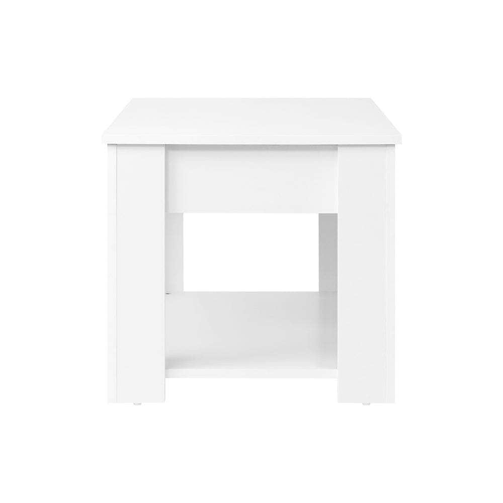 Elegant Lift-Up Top Coffee Table with White Finish and Ample Storage Space