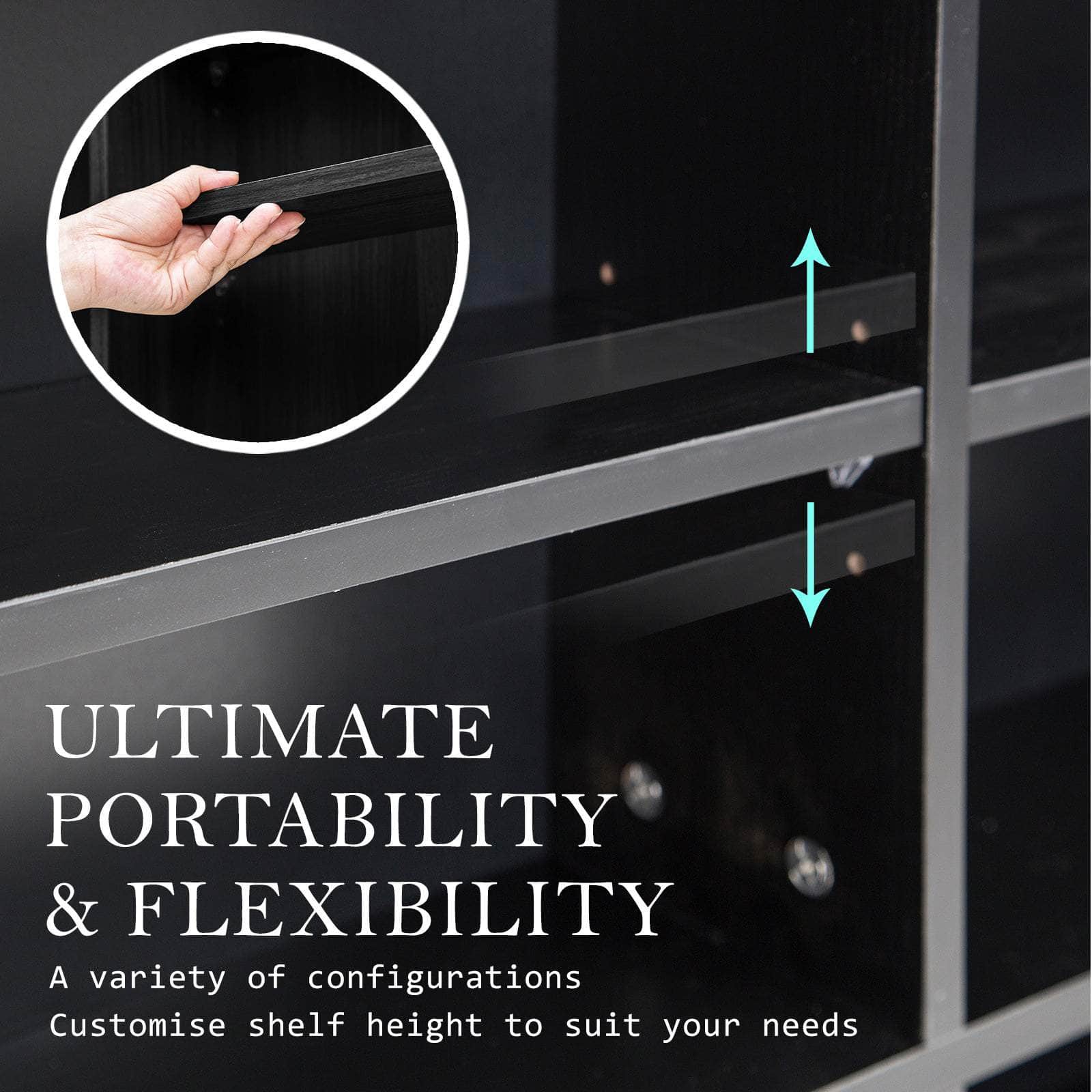 Elegant Media Organization Adjustable Shelves Cupboard - Espresso