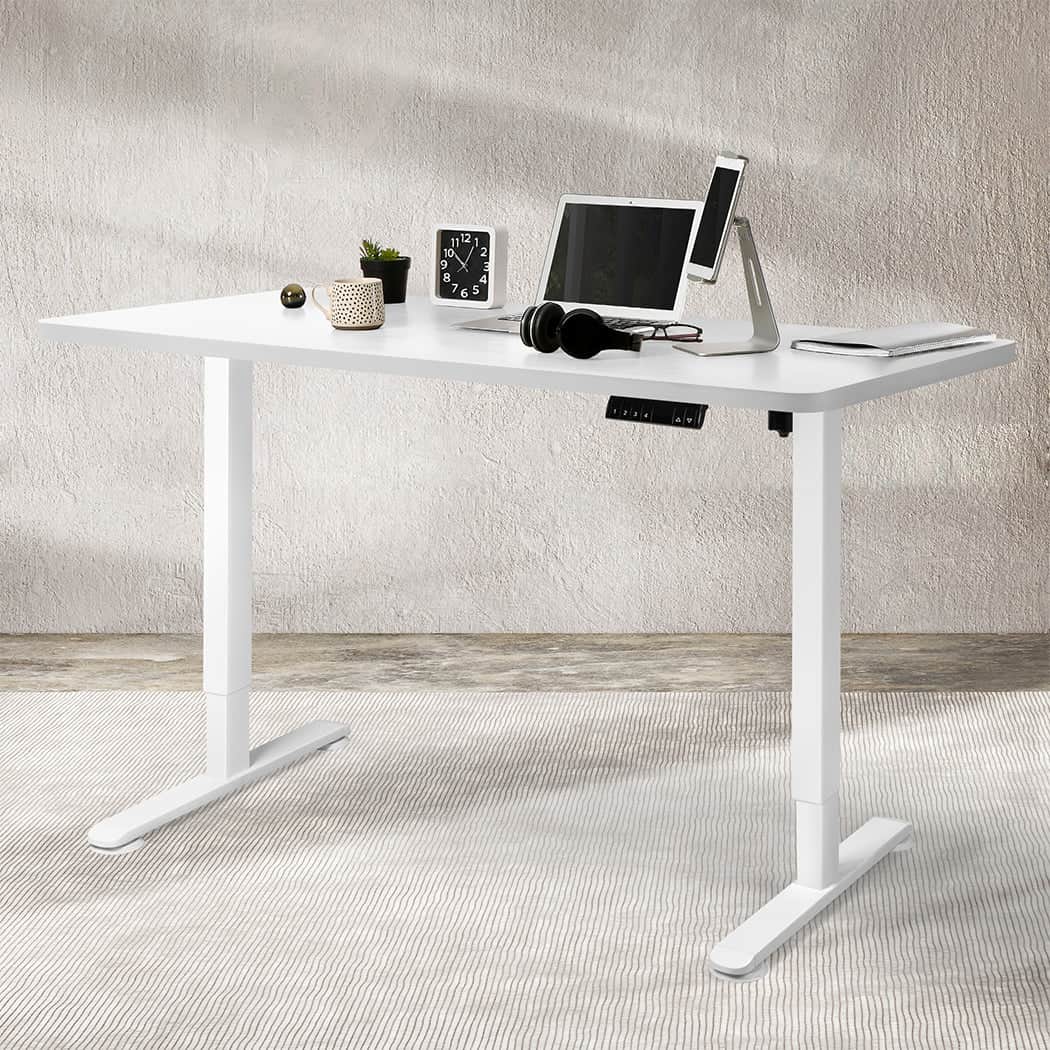 Elegant Motorised Standing Desk Adjustable 140cm White 1000x 1MM