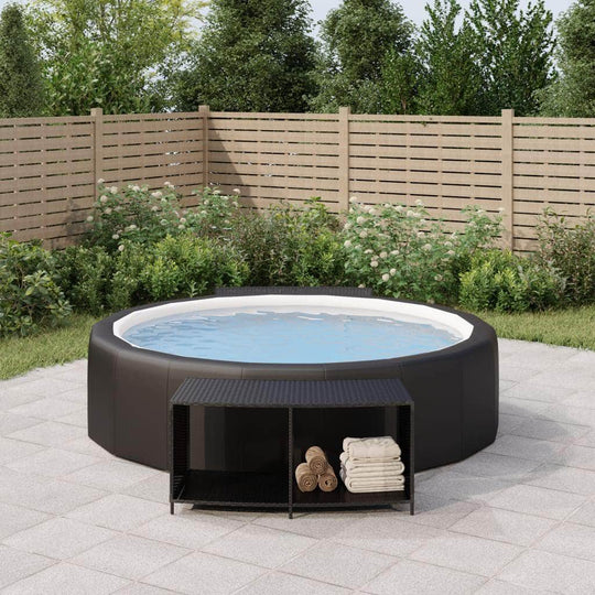 Elegant Organization: Set of 2 Black Poly Rattan Storage