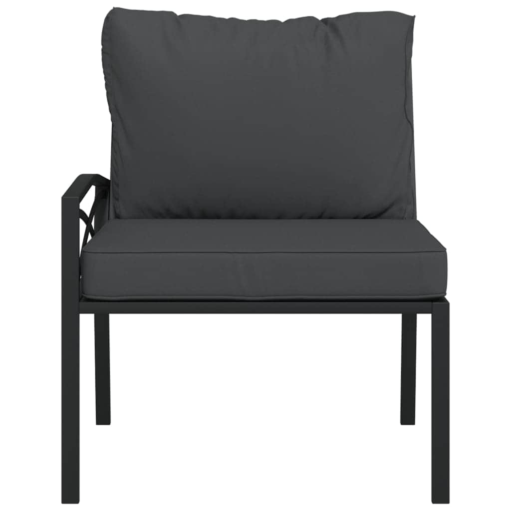 Elegant Steel Garden Chairs with Grey Cushions - Set of 2