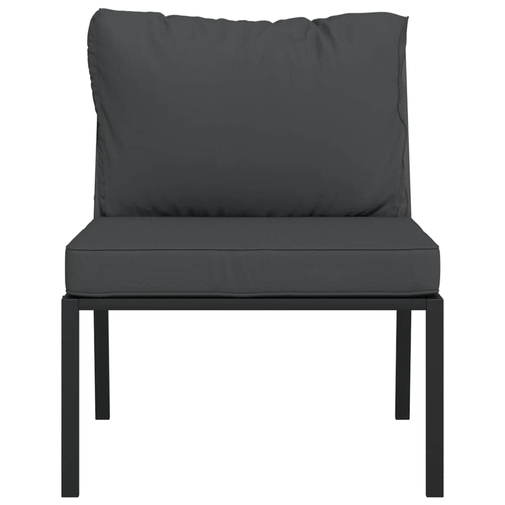 Elegant Steel Garden Chairs with Grey Cushions - Set of 2