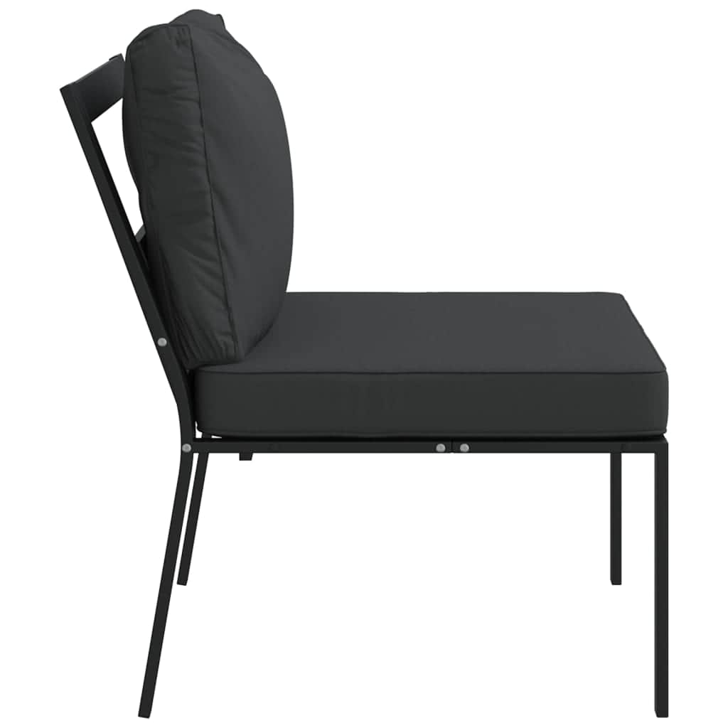 Elegant Steel Garden Chairs with Grey Cushions - Set of 2