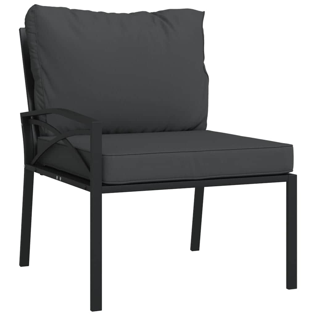 Elegant Steel Garden Chairs with Grey Cushions - Set of 2
