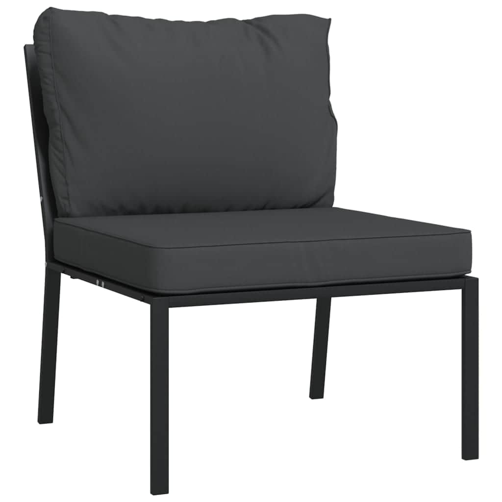 Elegant Steel Garden Chairs with Grey Cushions - Set of 2