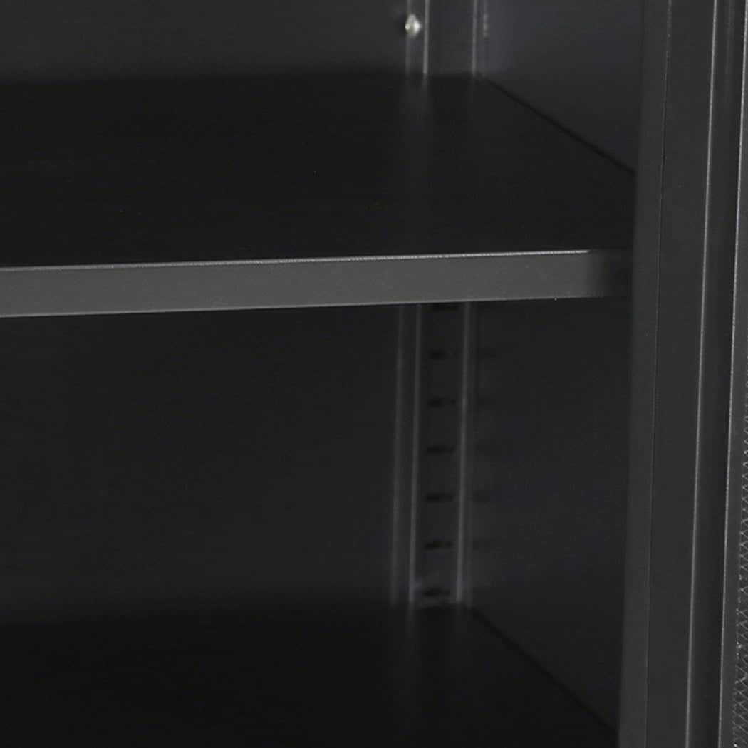 Elegant Storage Cabinet Steel Kitchen Black  Space-Saving Design