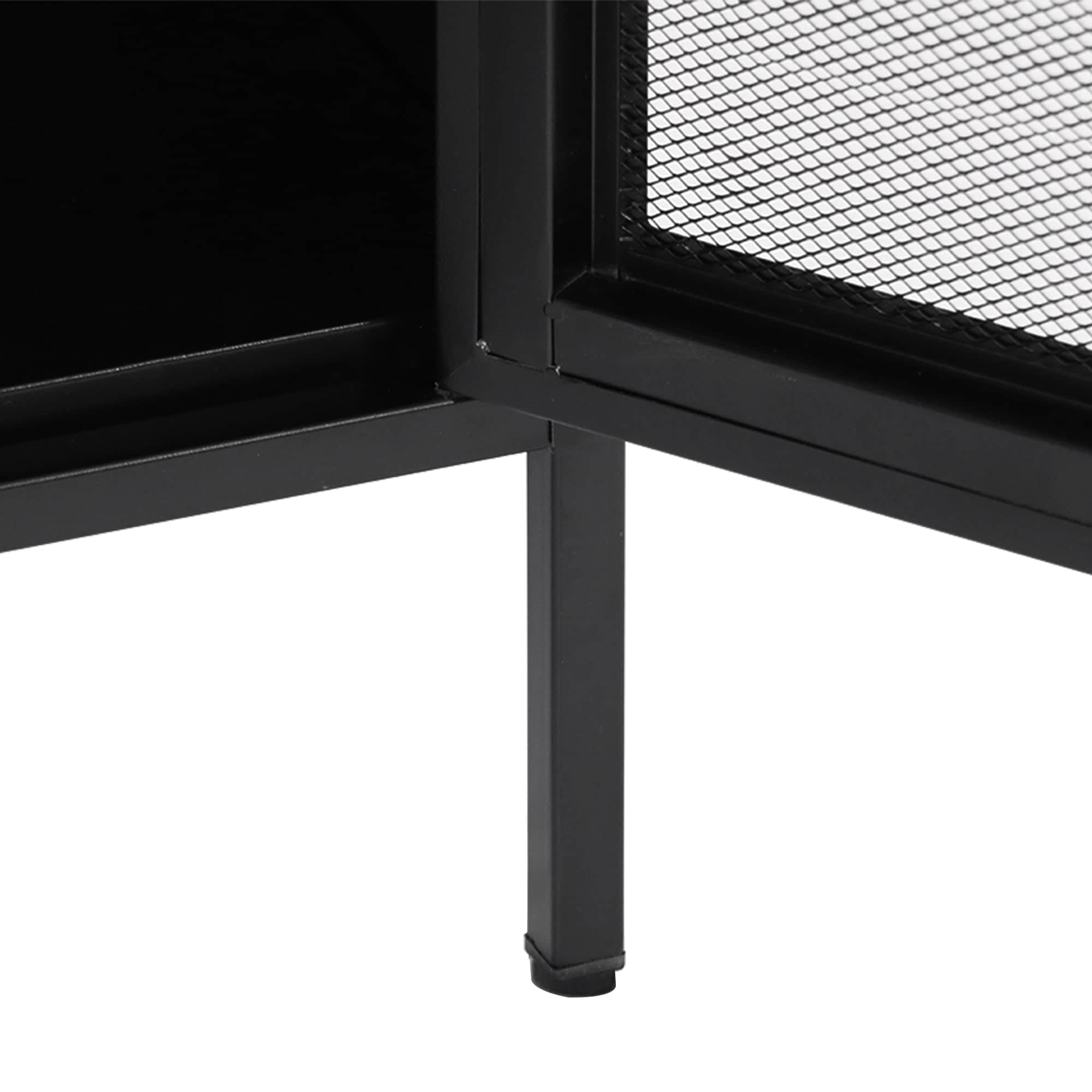 Elegant Storage Cabinet Steel Kitchen Black  Space-Saving Design