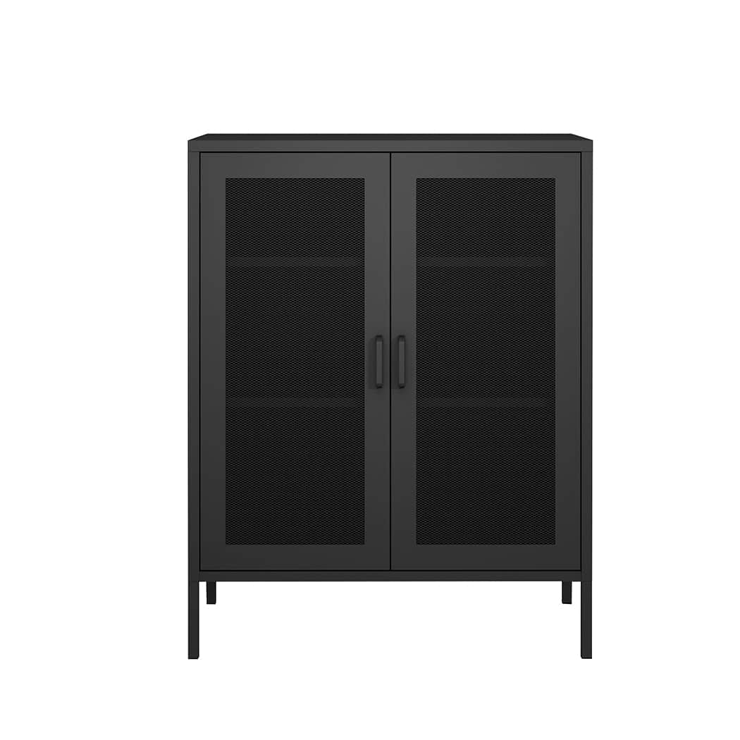 Elegant Storage Cabinet Steel Kitchen Black  Space-Saving Design