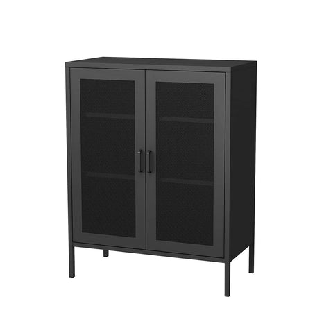 Elegant Storage Cabinet Steel Kitchen Black  Space-Saving Design