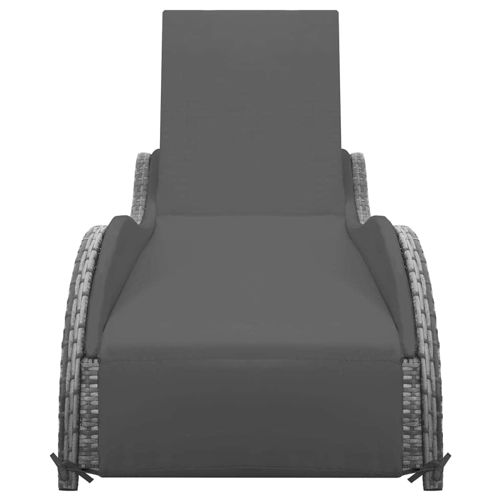 Elegant Sun Lounger with Cushion Poly Relaxing Seating Evening